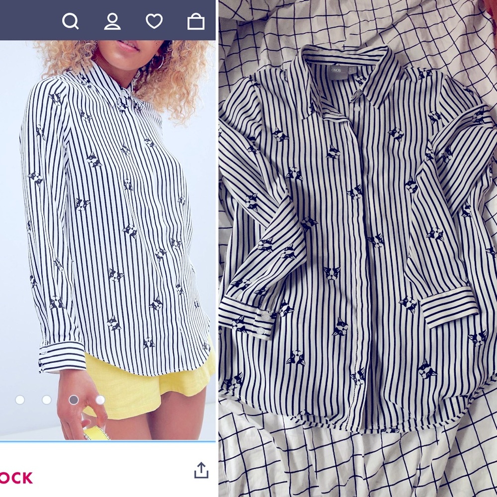 Soft long sleeve shirt in french bulldog print